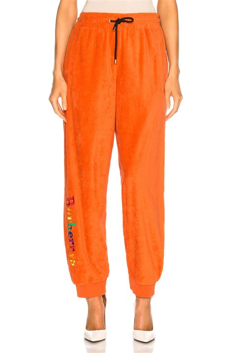 Burberry Rainbow Logo Sweatpants in Tangerine 